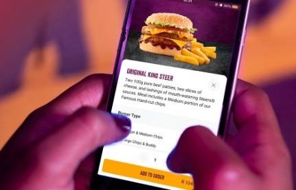 Steers ordering app on mobile phone