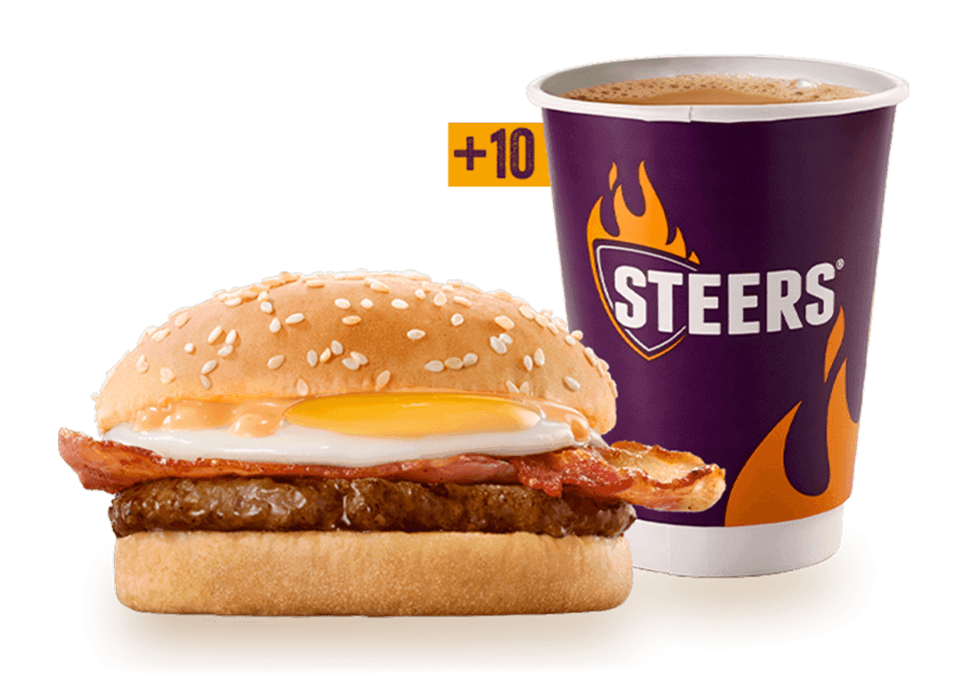 Beef Patty, Bacon & Egg Bun