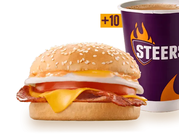 Bacon, Cheese, Egg & Tomato Breakfast Bun