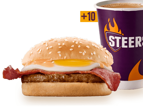 Beef Patty, Bacon & Egg Bun