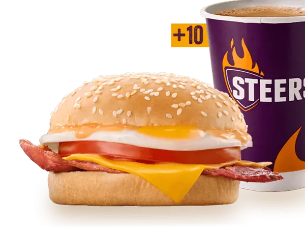 Bacon, Cheese, Egg & Tomato Breakfast Bun