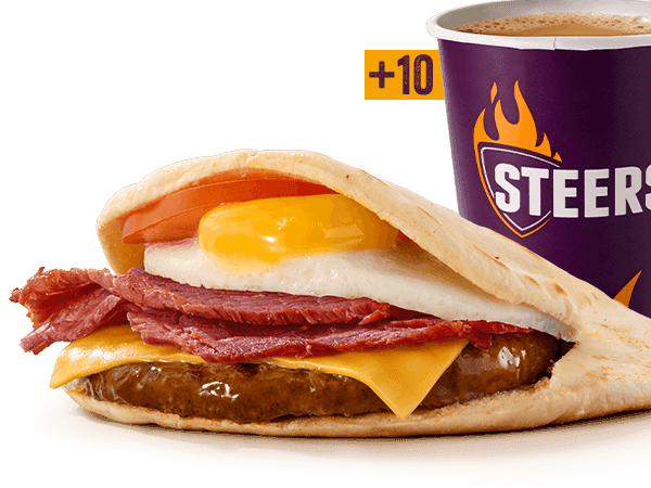 Beef Patty, Macon°, Egg & Cheese  Pita
