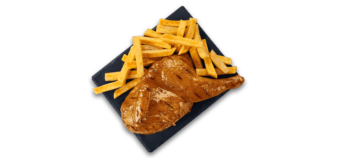 ½ Chicken with medium chips