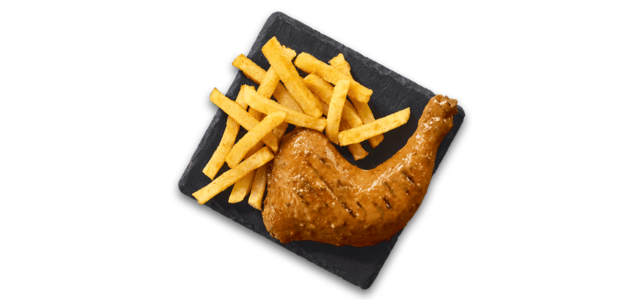 ¼  Chicken with small chips