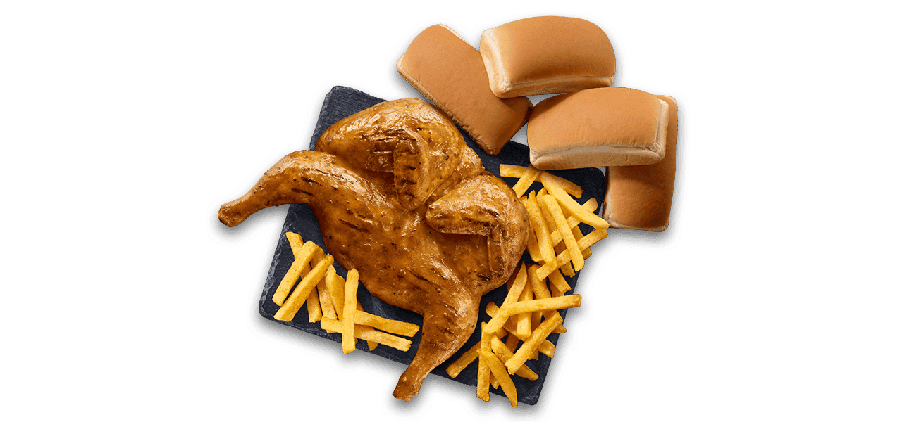 Real Chicken Feast with 4 mini loaves, large chips