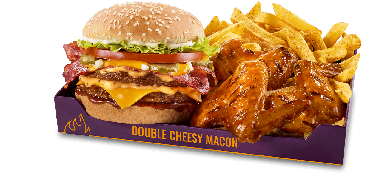 Double Cheesy Macon° Flame-Grilled Mega Box