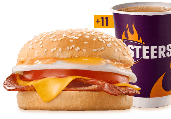 Bacon, Cheese, Egg & Tomato Breakfast Bun