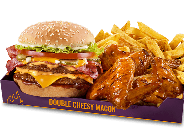 Double Cheesy Macon° Flame-Grilled Mega Box