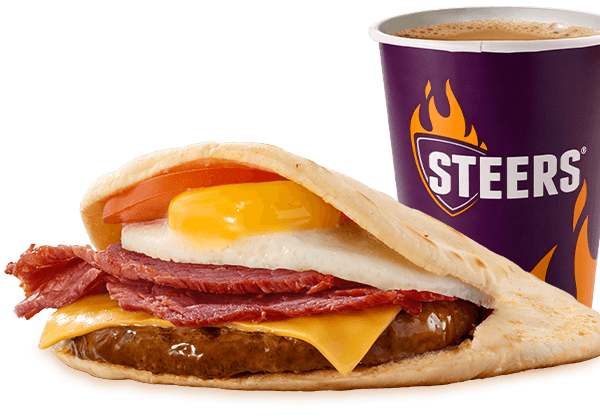 Beef Patty, Macon°, Egg & Cheese  Pita