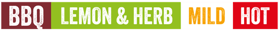 Chicken flavour lemon & herb, hot or peri peri text