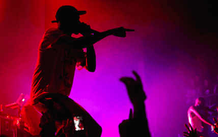 Artist performing at an event