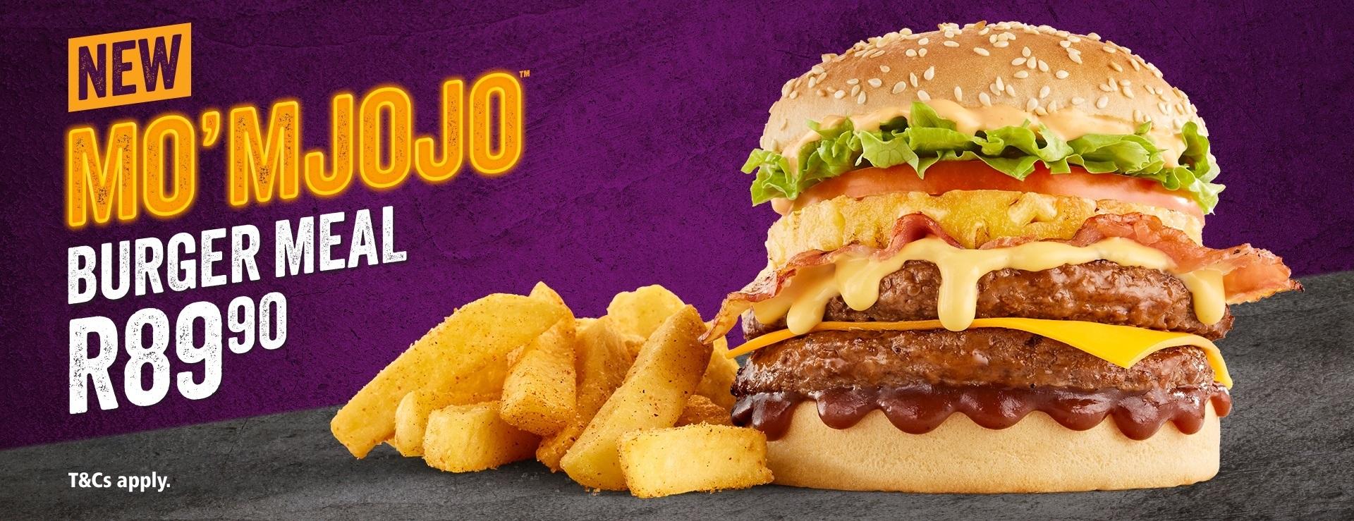 Steers Mo'Mjojo specialty burger flame-grilled