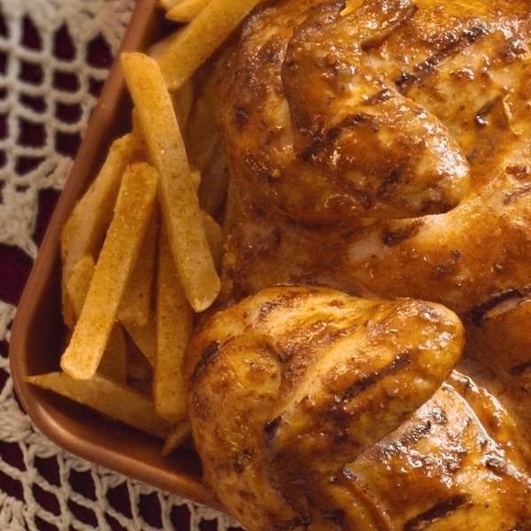 Flame grilled chicken and chips