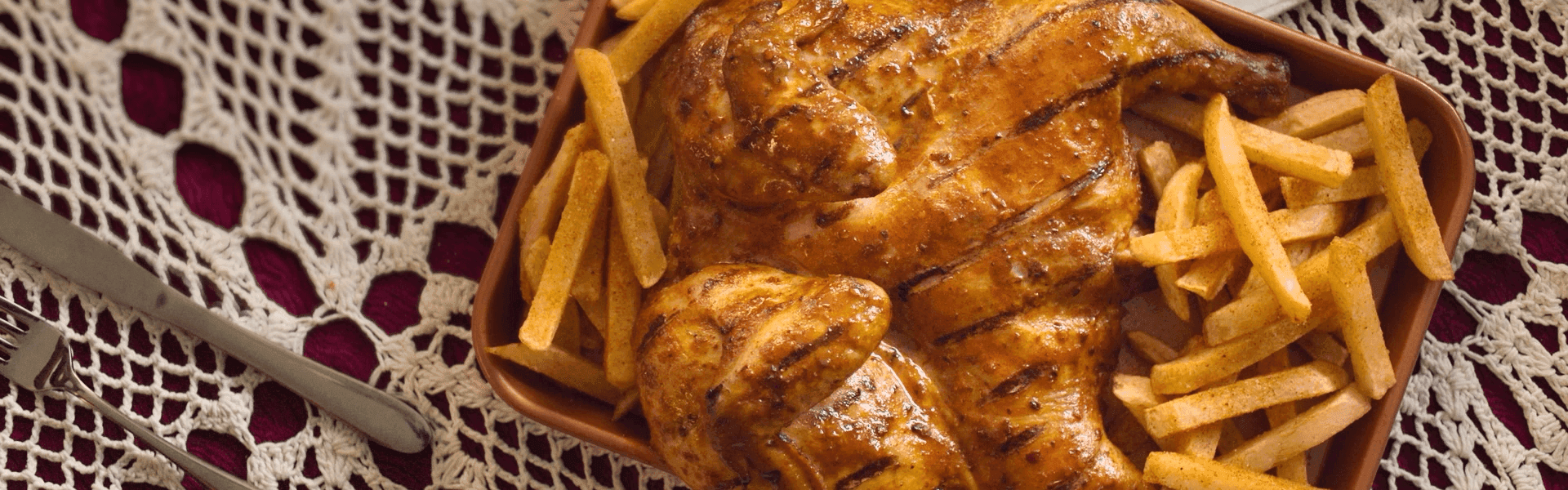 Flame grilled chicken and chips