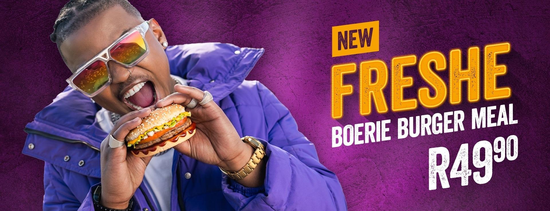 Steers Freshe specialty burger flame-grilled