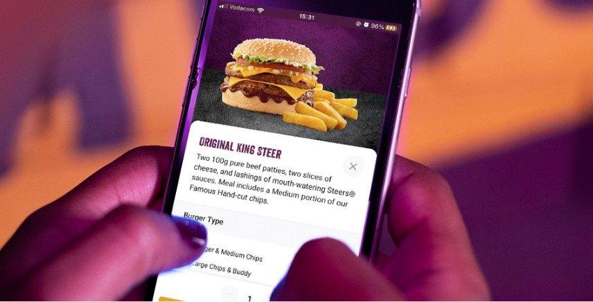 Steers ordering app on mobile phone