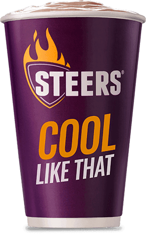 Bar-one milkshake in a branded purple cup with creamy whipped topping