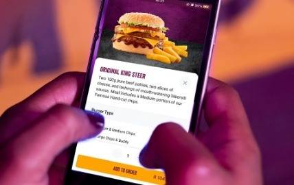 Steers ordering app on mobile phone